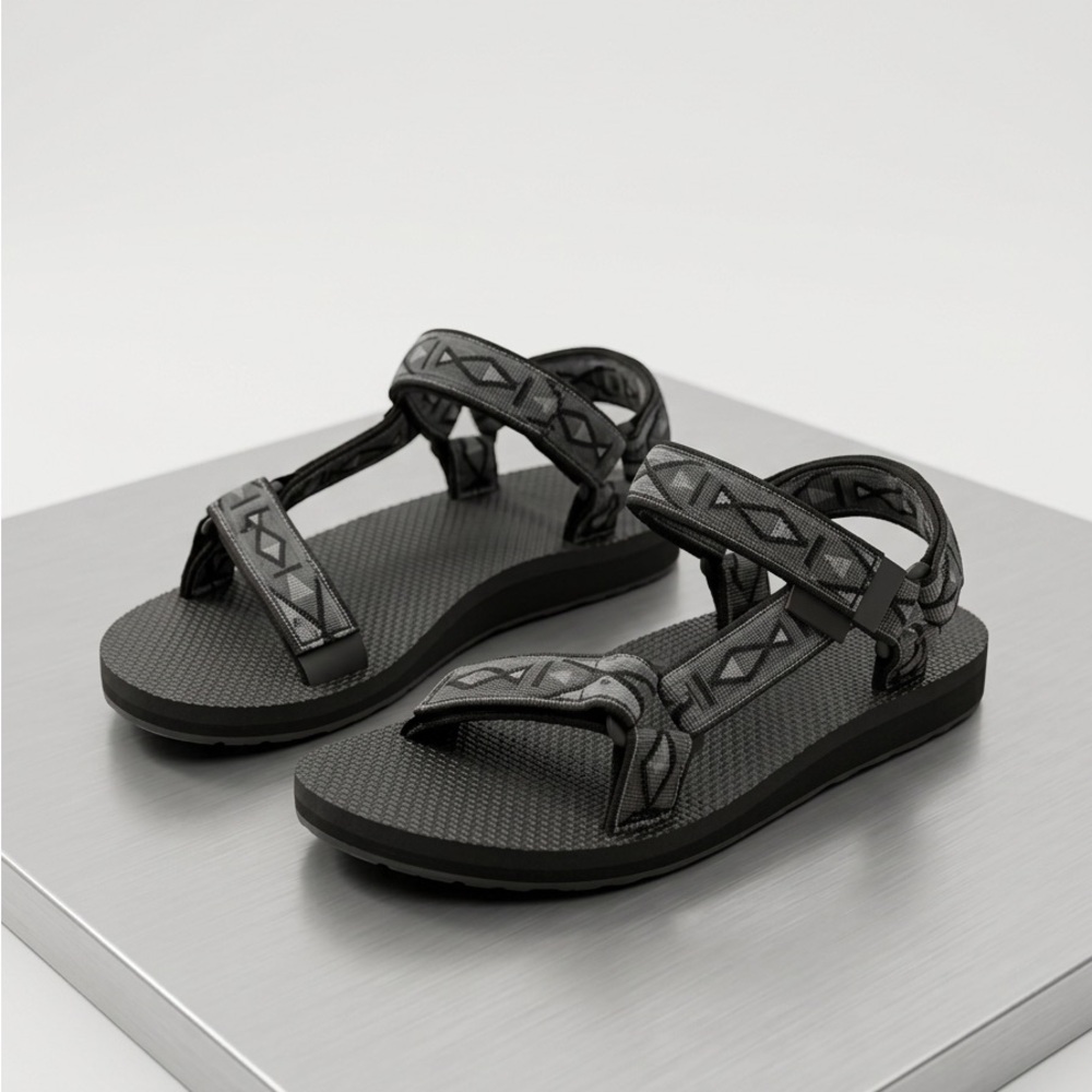 Teva Dark Gray Sandals With Patterned Straps - image 1